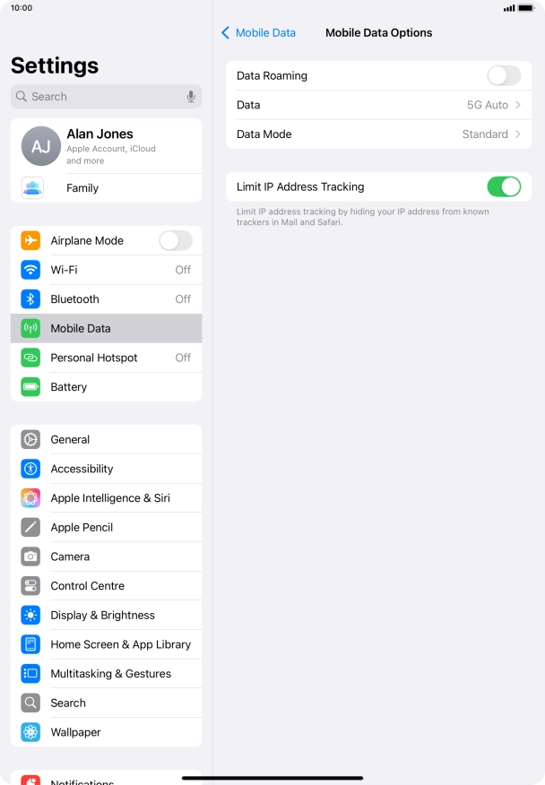 Press Data Mode.