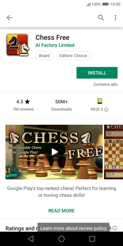 Press INSTALL and follow the instructions on the screen to install the app.