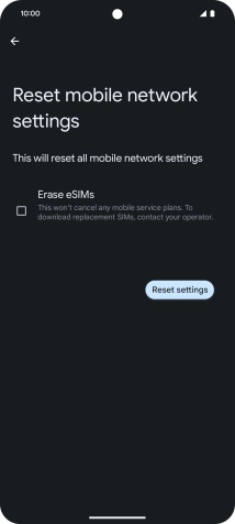Press Reset settings. Press Reset settings.