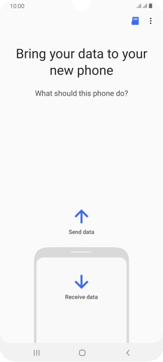 Press Receive data.