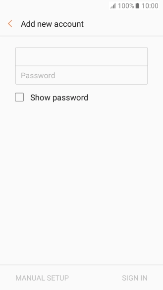 Press Password and key in the password for your email account.