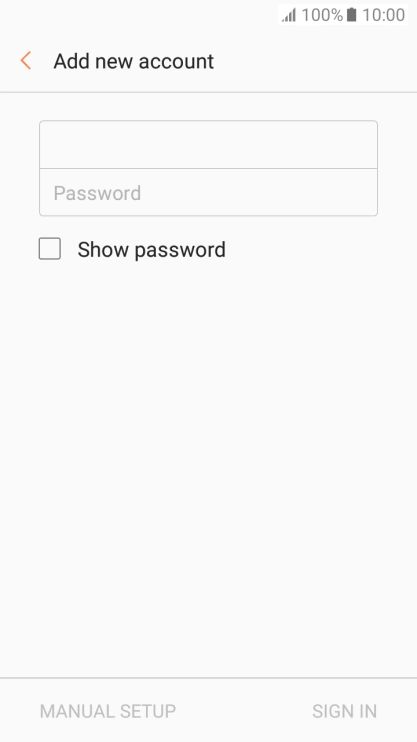 Press Password and key in the password for your email account.