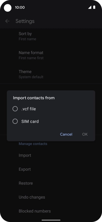 Press SIM card. Press SIM card.