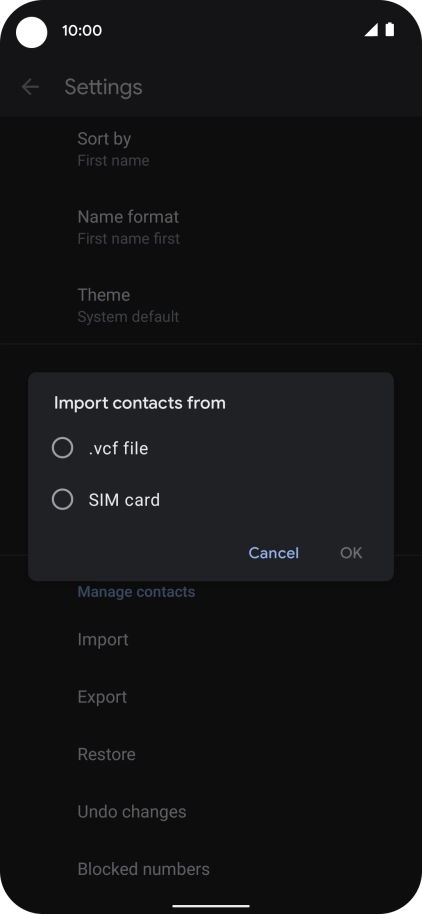 Press SIM card. Press SIM card.