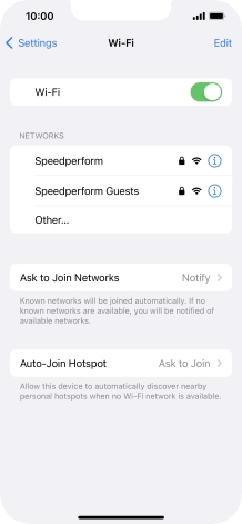 Press the required Wi-Fi network and key in the password for the Wi-Fi network.