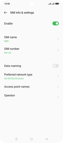 Press Preferred network type.