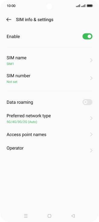 Press Preferred network type.