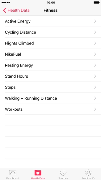 Press the required information type.