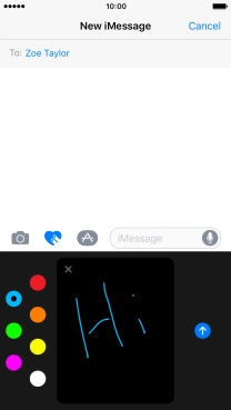 Press the send icon when you've finished your iMessage.