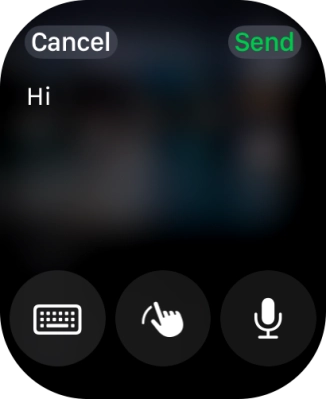 Press the microphone icon and record the message. Press the microphone icon and record the message.