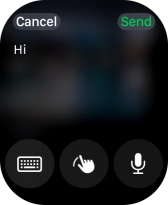Press the microphone icon and record the message. Press the microphone icon and record the message.
