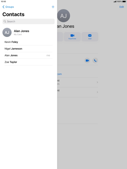 Press the new contact icon.