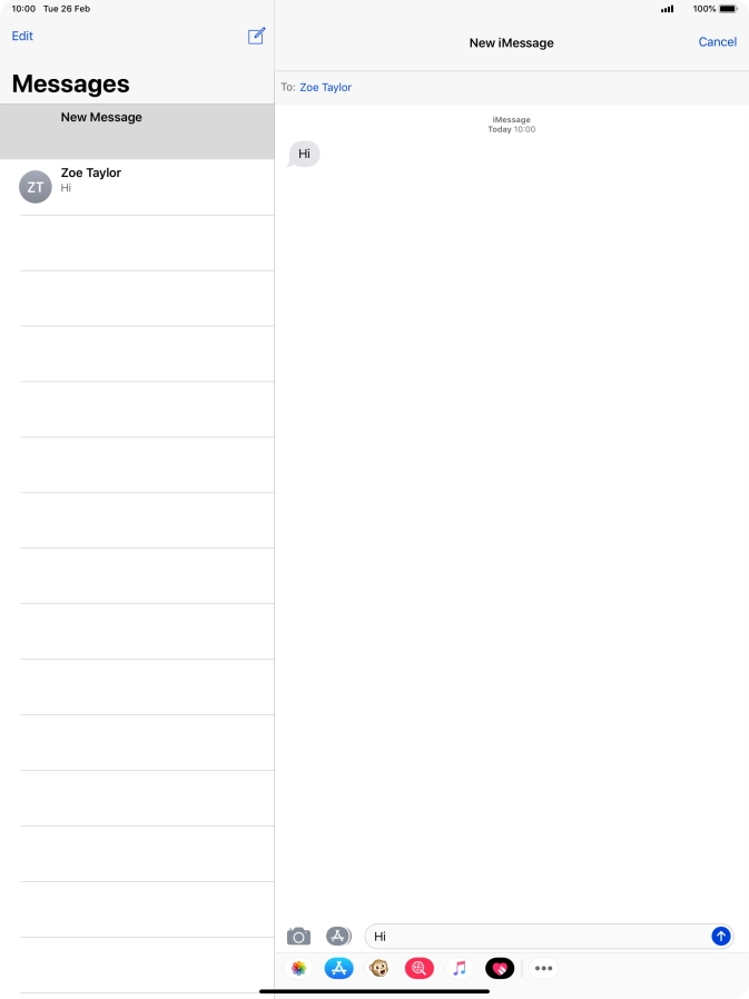 Press the send icon.