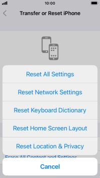 Press Reset All Settings. Press Reset All Settings.
