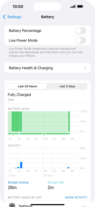 Press Battery Health & Charging.
