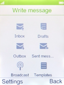Select Write message and press the Left selection key. Select Write message and press the Left selection key.