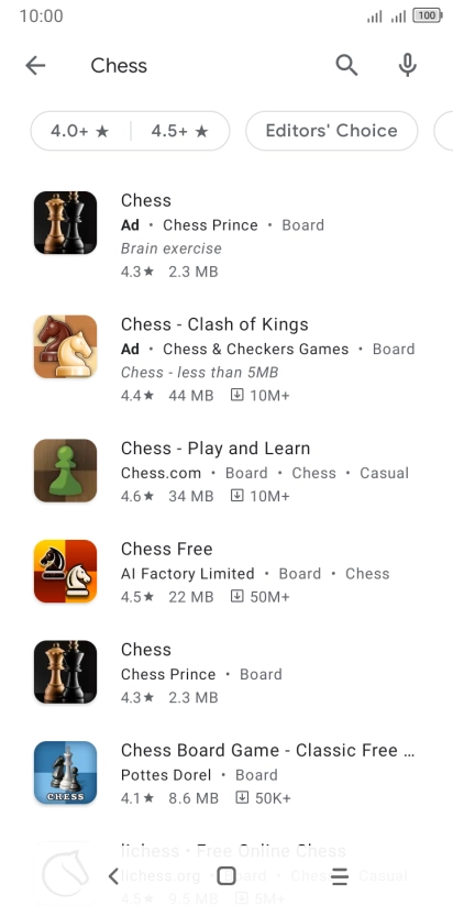 Press the required app.