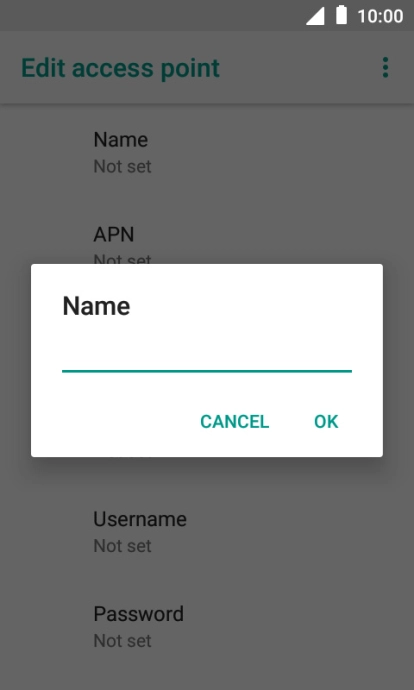 Key in Vodafone Internet and press OK.