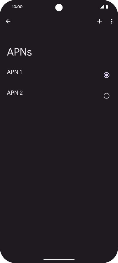 Press the field next to the data connection to activate it.