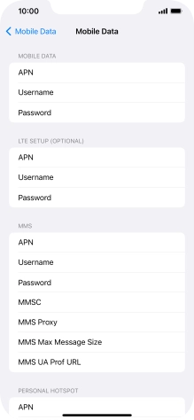 Press APN and key in live.vodafone.com.