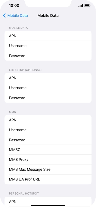 Press APN and key in live.vodafone.com.