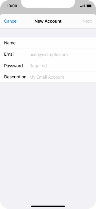 Press Email and key in your email address.
