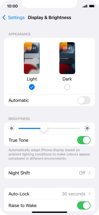 Press Dark.