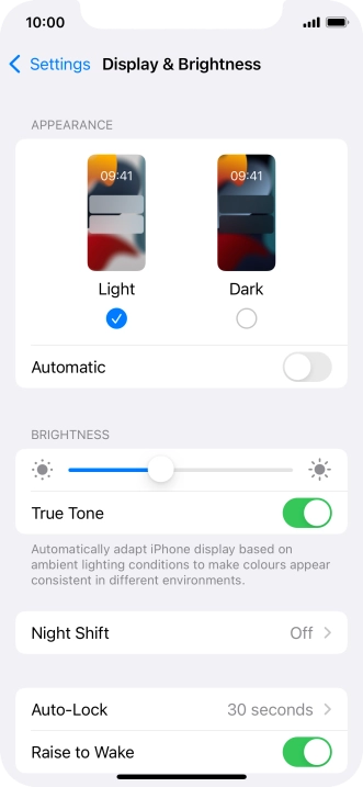 Press Dark.