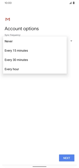 Press the required setting.