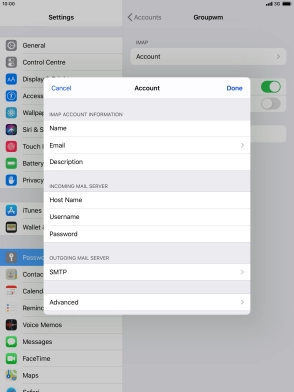 Press SMTP. Press SMTP.