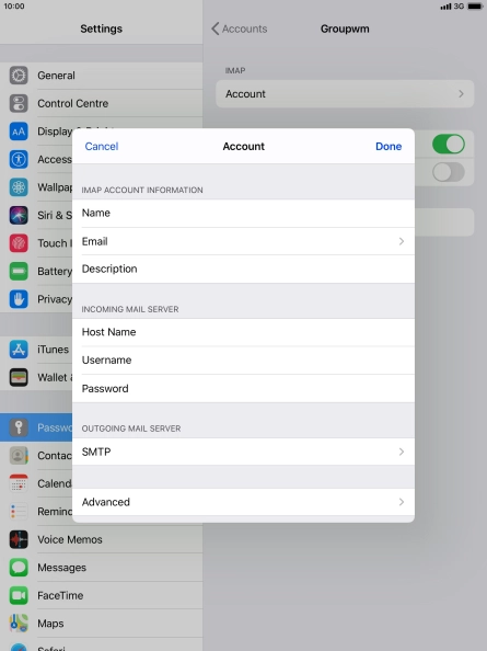 Press SMTP. Press SMTP.