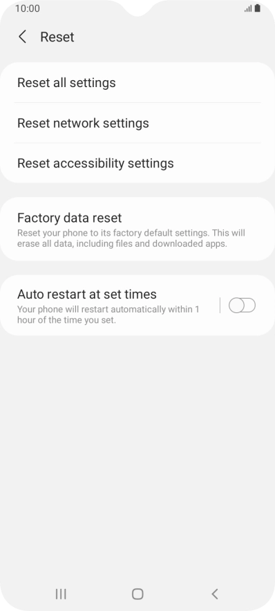 Press Factory data reset. Press Factory data reset.