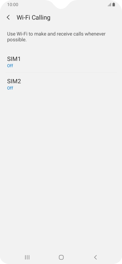 Press the name of the SIM.