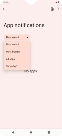 Press the required setting.