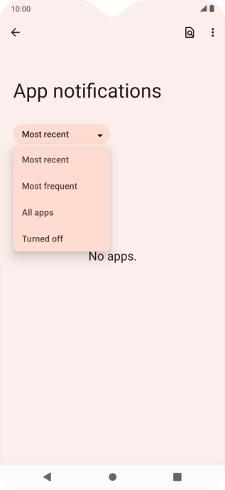 Press the required setting.