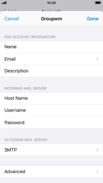 Press SMTP.