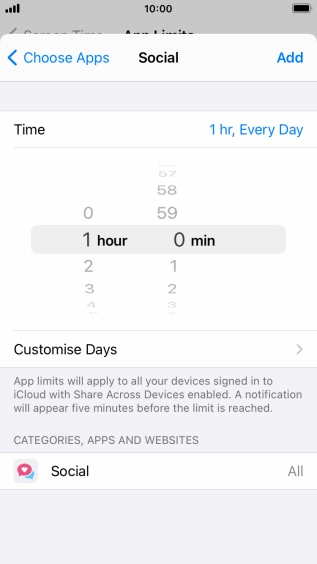 Press Customise Days.