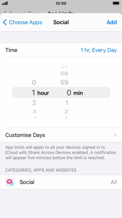Press Customise Days. Press Customise Days.