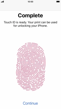 Press Continue. If you haven't previously selected a phone lock code, key in a code of your own choice twice.