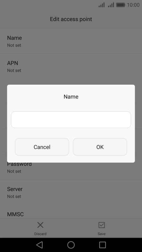 Key in Vodafone Internet and press OK. Key in Vodafone Internet and press OK.