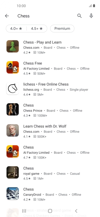 Press the required app. Press the required app.