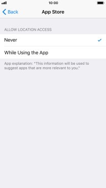 Press the required setting to turn the function on or off.