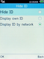 Select Hide ID and press the Left selection key to turn off the function.