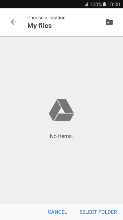 Press SELECT FOLDER.