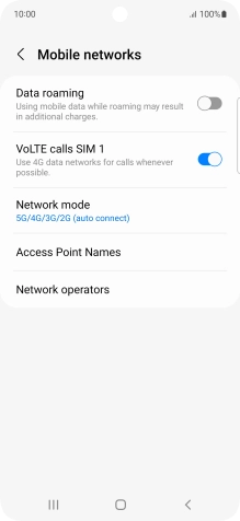 Press Network mode.