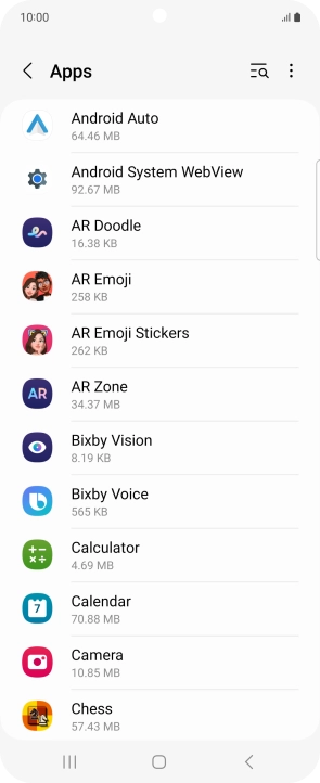 Press the required app.
