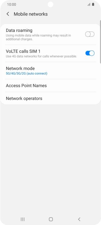 Press Network mode.