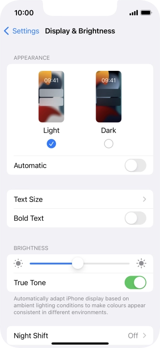 Press Dark.