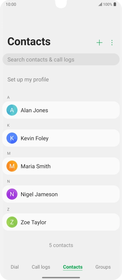 Press the new contact icon.