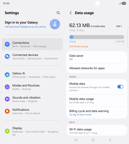 The total data usage is displayed.